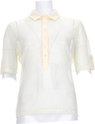 Paloma Wool Sile Semi-Sheer Cream Polo Top