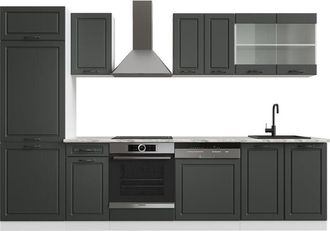 Vicco Cucina componibile R-Line, Antracite casa di campagna/bianco, 300 cm, pl Marmo