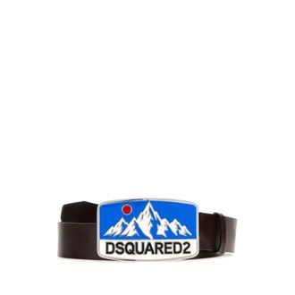 Dsquared2 Riem met logoplaat - Heren - Accessoires - Bruin - Maat: 100 CM Leer