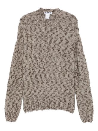 Hope Leo spotted-pattern sweater - unisex - Alpaca Wool/Organic Cotton/Merino/Recycled Polyamide - 52 - Neutrals