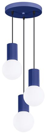 Sollux Lighting Design Pendellampe Halo 3-flammig, Ultramarin