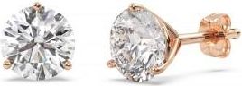 Allurez 0.75ct. 3-Prong Martini Diamond Stud Earrings 14kt Rose Gold (G-H, VS2-SI1)