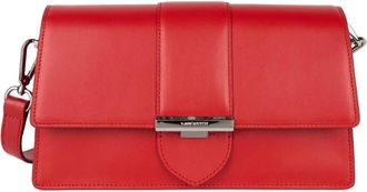 Lancaster Klep Crossbody Tas met Metalen Sluiting - Dames - Schoudertassen - Rood - ONE Size - Leer - Tassen