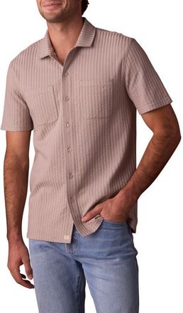The Normal Brand Getaway Short Sleeve Knit Button-Up Shirt in Taupe at Nordstrom, Size Xx-Large