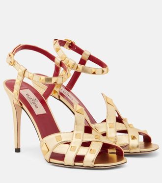 Valentino Garavani Studdy metallic leather sandals