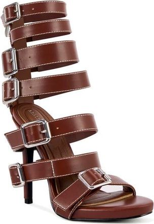 Azalea Wang Hitcham Ankle Strap Sandal in Brown at Nordstrom, Size 8.5