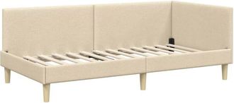 vidaXL Estructura De Cama En Esquina Con Cabecera Crema 90 Cm X 190 Cm Vidaxl