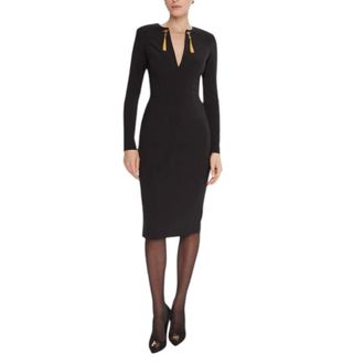 Elisabetta Franchi Midi Dresses, female, Black, Size: XL Ab-805-57E2-V460 Dress