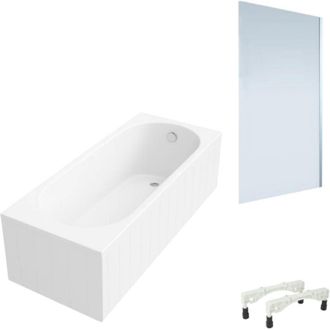 Villeroy & Boch Ba&ntilde;era Derecha Con Patas 170x70cm Villeroy & Boch O.novo + Mampara Derecha Aurys Mist 1 Cromada