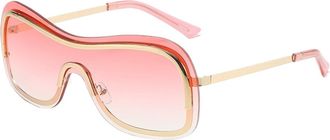 Generic Metal Frame Fashion Outdoor Street Photography Sunglasses Men And Women Party Vacation Decorative Sun Glasses(Pink)