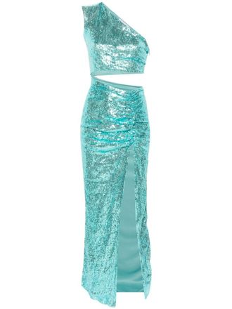 Amen cut-out sequined maxi dress - Blue
