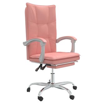 vidaXL Silla De Oficina Reclinable Cuero Sint&eacute;tico Rosa Vidaxl