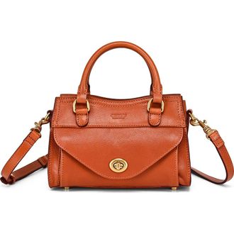 OLD TREND Lockwood Genuine Leather Compact Structured Satchel in Cognac at Nordstrom