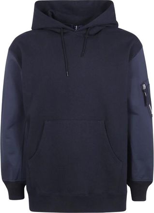 Comme Des Gar&ccedil;ons Sweatshirt met Dubbele Mouwstof - Heren - Hoodies - Blauw - XL - Katoen - Hoodies & sweatvesten