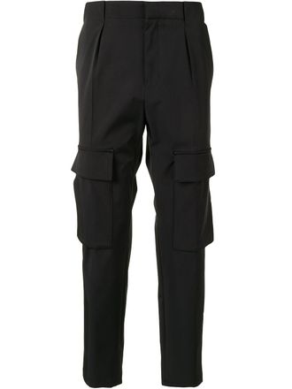 Wooyoungmi slim-fit cargo trousers - men - Polyester/Elastane - 48 - Black