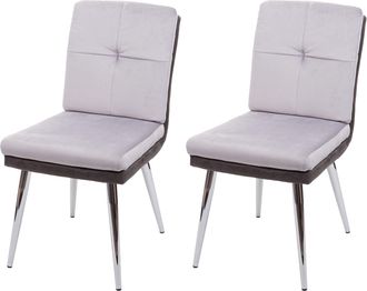 Hhg Hhg - Nunca Usado] Juego De 2 Sillas De Comedor 556, Silla De Cocina Silla Tapizada Sill&oacute;n, Imitaci&oacute;n De Cuero Terciopelo Mvg-certificado, Gris