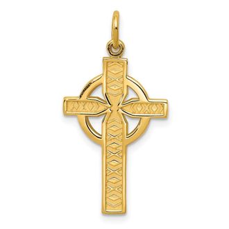 Diamond2Deal 14k Yellow Gold Celtic Cross Pendant