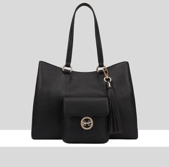 Paul Costelloe Womens Shebelle Leather Shoulder Bag - Black - One Size