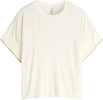 Summum Tops, Dames, Beige, M, Katoen, Top met lurex bies