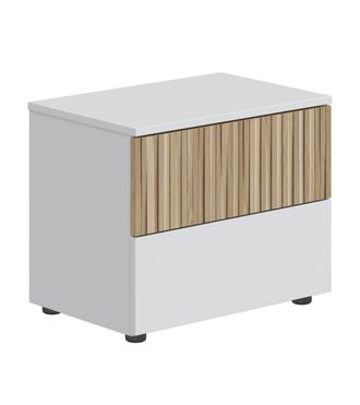 Home Heavenly Mesita de noche con 2 cajones, en color blanco