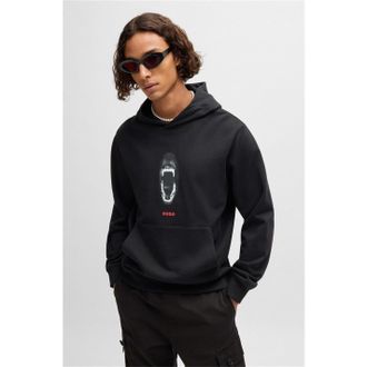HUGO BOSS Hugo Mens Hooded Large Genie Regular Fit Sweatshirt in Black 001 - Size X-Small