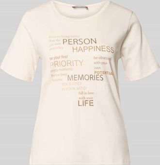 Monari T-Shirt mit Strasssteinbesatz in Offwhite, Gr&ouml;&szlig;e 34