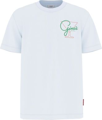 Joop Kurzarmshirt JOOP JEANS Alessio, Herren, Gr. M, weiss (wei&szlig;), Single Jersey, Obermaterial: 100% Baumwolle, bedruckt, gemustert, mehrfarbig, klassisch 