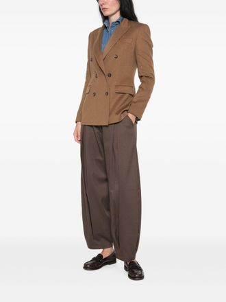 Tagliatore Cashmere Double-Breasted Blazer - Camel