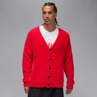 Nike Jordan Nike Mens Tatum Cardigan in Red | IH0612-657