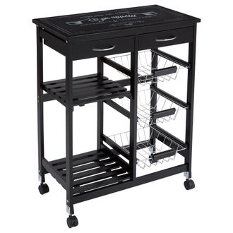 Atmosphera Carro Gustaf Con Ruedas, 5 Niveles, Negro - 5five