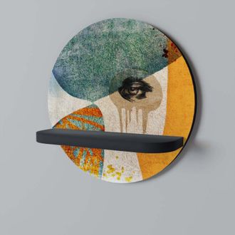 OEM Abstract Faces Estante Redondo Negro