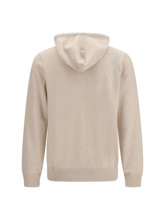 Brunello Cucinelli Mens Cashmere Zip Up Hoodie Sabbia+ciottolo Kashmir-Capra Hircus Sweatshirts Kashmir/capra Sweater