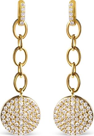 House of Brilliance 18K Yellow Gold Plated Silver 1.0 Ct Diamond Cluster Dangle Chain Earrings at Nordstrom