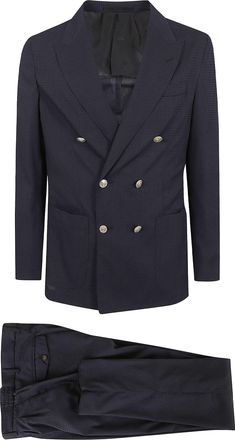 Eleventy Double-Breasted Blazer in Lightweight Textured Fabric