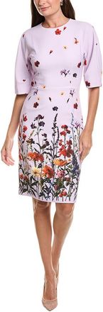 Teri Jon by Rickie Freeman Teri Jon By Rickie Freeman Crepe Floral Placement Print Wide Sleeve Sheath Dre