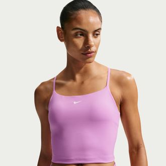 Nike Womens One -Support Padded Adjustable Sports Bra Tank Top in Purple | IR1893-503