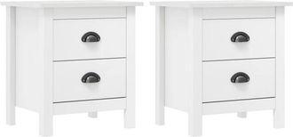 vidaXL Vidaxl - Bedside Cabinet Hill 2 pcs White 46x35x49.5 cm Solid Pine Wood