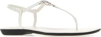 Gucci Womens White Leather Sandals Whitebamboowhbamb Lamb Sandali