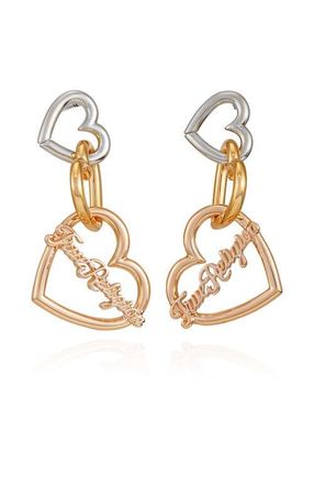 True Religion Linked heart linear earring in Silvertone at Nordstrom