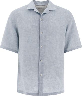 Brunello Cucinelli Linnen overhemd - Blauw