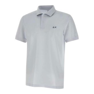 Sun 68 Polo Shirts, male, White, Size: 2XL Print Under Collar Polo Shirt