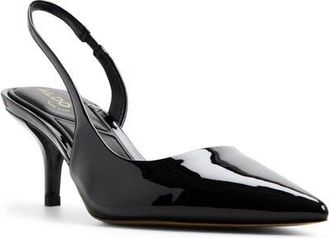 Aldo Stessy Low Slingback Half dOrsay Pointed Toe Pump in Black at Nordstrom, Size 8.5