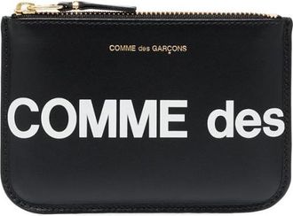 Comme Des Gar&ccedil;ons Black Textured Logo Wallet