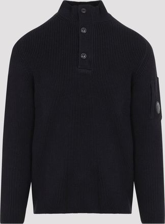 C.P. Company Cp Company Ronde hals met volledige rib en halve knoop