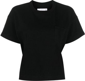sacai crew neck short-sleeved T-shirt - women - Cotton - 4 - Black