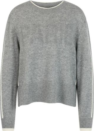 Marc Cain Trui van scheerwol en kasjmier - Dames - Ronde hals truien - Grijs - XL - Wol - Truien & Vesten