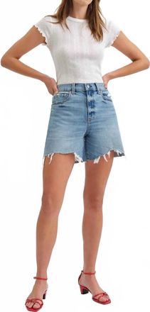 Daze Sundaze High Rise Short In Marina Distressed