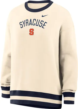 Nike Womens Phoenix (Syracuse) Oversized Crew-Neck Sweatshirt in Brown | IV9396-120