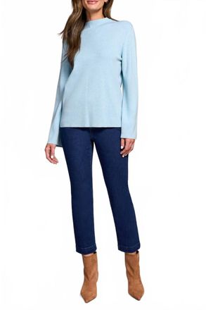 Tribal Long Sleeve Funnel Neck Sweater In Aqua