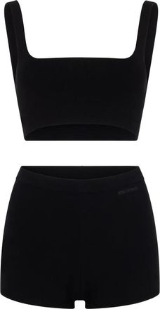 Red Valentino Geco&ouml;rdineerde Top & Shorts Set - Dames - Ondergoed - Zwart - S - Polyester - Ondergoed